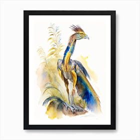 Oviraptor Philoceratops Watercolour Dinosaur Art Print