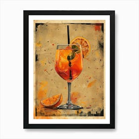 Cocktail With Orange Slices 2 Art Print