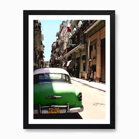 Green Cuban Car Art Print