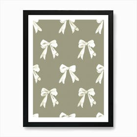 Sage Bows 2 Pattern Art Print