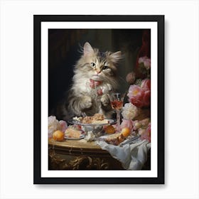 Luxury Cat Banquet 2 Art Print