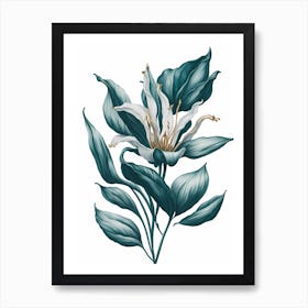 Minimal Lily Flower Painting (15) Art Print