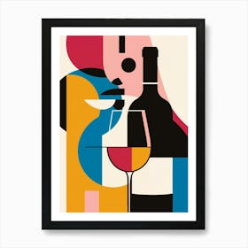 Wine And Glass Art Print