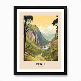Inca Trail Peru 2 Vintage Hiking Travel Poster Art Print