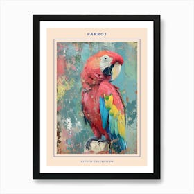 Parrot Brushstrokes Poster 1 Art Print