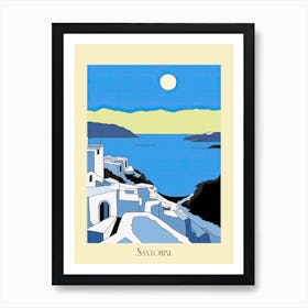 Poster Of Minimal Design Style Of Santorini, Greece 2 Art Print