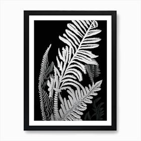 Common Horsetail Fern Linocut Art Print