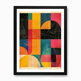 Playful And Colorful Geometric Shapes Arranged In A Fun And Whimsical Way 11 Art Print