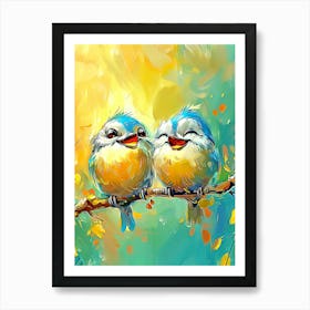 Two Birds on a Tree 1 Art Print