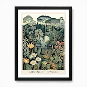 Gardens Of The World 3 Vintage Art Nouveau Botanical  Art Print