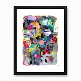 I ❤️ CMYK Halftones in Cyan, Magenta, Yellow, and Black #2. Art Print