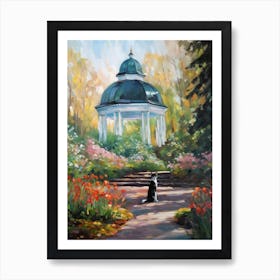 Painting Of A Cat In Gothenburg Botanical Garden, Sweden In The Style Of Impressionism 04 Art Print