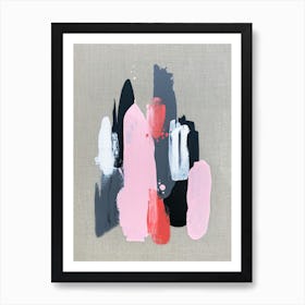 Pink Black And Grey 1 Art Print