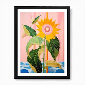 Sunflower 3 Hilma Af Klint Inspired Pastel Flower Painting Art Print