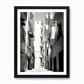 Malaga, Spain, Photography In Black And White 3 Art Print