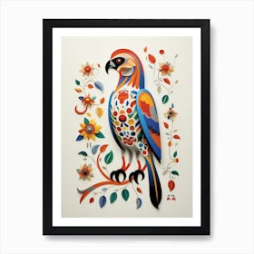 Scandinavian Bird Illustration Hawk 2 Art Print