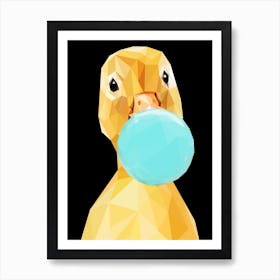 Duck With Bubble Gum Art Print