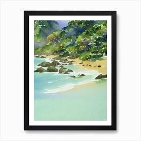 Fernando De Noronha Brazil Watercolour Tropical Destination Art Print