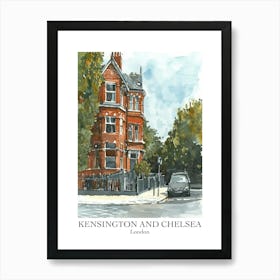Kensington And Chelsea London Borough   Street Watercolour 7 Poster Art Print