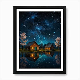 Night Sky With Starry Sky Art Print