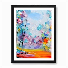 Abstract Painting of Summer Trees: What If? Art Print