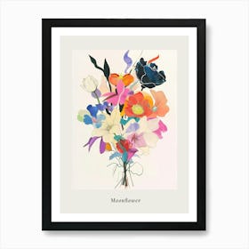 Moonflower Collage Flower Bouquet Poster Art Print