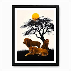 Lions In The Sun 2 Art Print