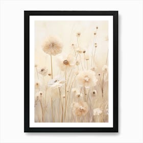 Boho Dried Flowers Scabiosa 2 Art Print