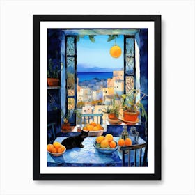 Greece From The Window Art Print