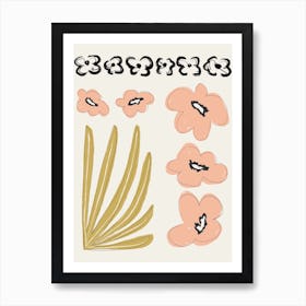 Botanical Scenery 1 Peach Pink Ochre Art Print