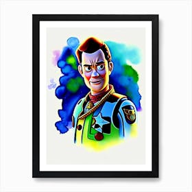 Tom Hanks In Toy Story 3 Watercolor Art Print