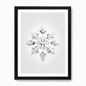 Crystal, Snowflakes, Retro Minimal 2 Art Print