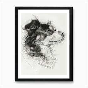Shepherd Dog Charcoal Line 1 Art Print