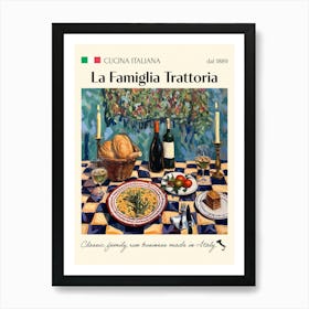 La Famiglia Trattoria Trattoria Italian Poster Food Kitchen Art Print