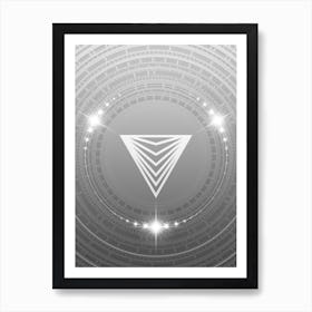 Geometric Glyph in White and Silver with Sparkle Array n.0205 Art Print