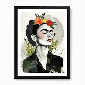 Frida  illustration portrait Art Print