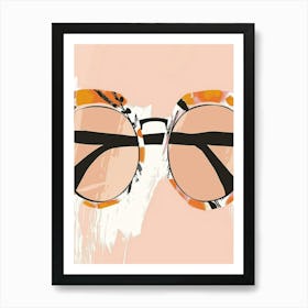 Sunglasses On A Pink Background Art Print