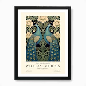 William Morris London Exhibition Poster Birds Peacocks Art Print