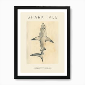 Cookiecutter Shark Vintage Illustration 5 Poster Art Print