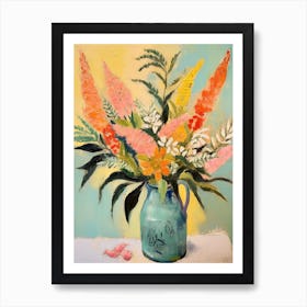 Flower Painting Fauvist Style Celosia 2 Art Print