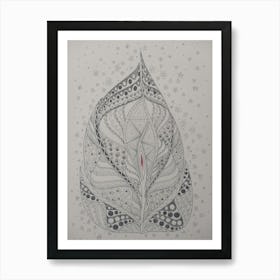 Wall Art Zentangle Leaf Art Print