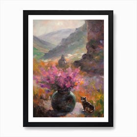 Heather With A Cat 2 Art Print