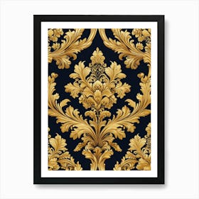 Wallpaper Gold Damask Art Print