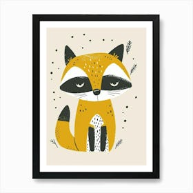 Yellow Raccoon 2 Art Print