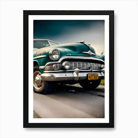 Classic Car On The Road Art Print