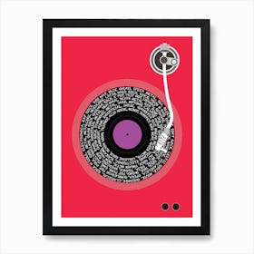 Vinyl Genres (Red) Art Print