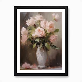 Pastel Pink Vintage Rose Painting Art Print