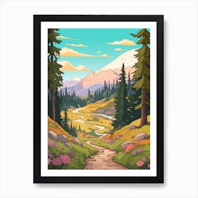 Kepler Track New Zealand 2 Hike Illustration Art Print