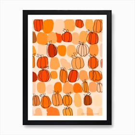 Paint Splotch Pumpkins Art Print