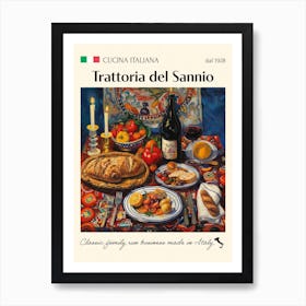 Trattoria Del Sannio Trattoria Italian Poster Food Kitchen Art Print